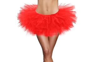 MOZYRENL Tutu for Women Adult - 5 Layered Classic Tulle Skirts Halloween Costume Tutu for Women 80s Tutu Skirt