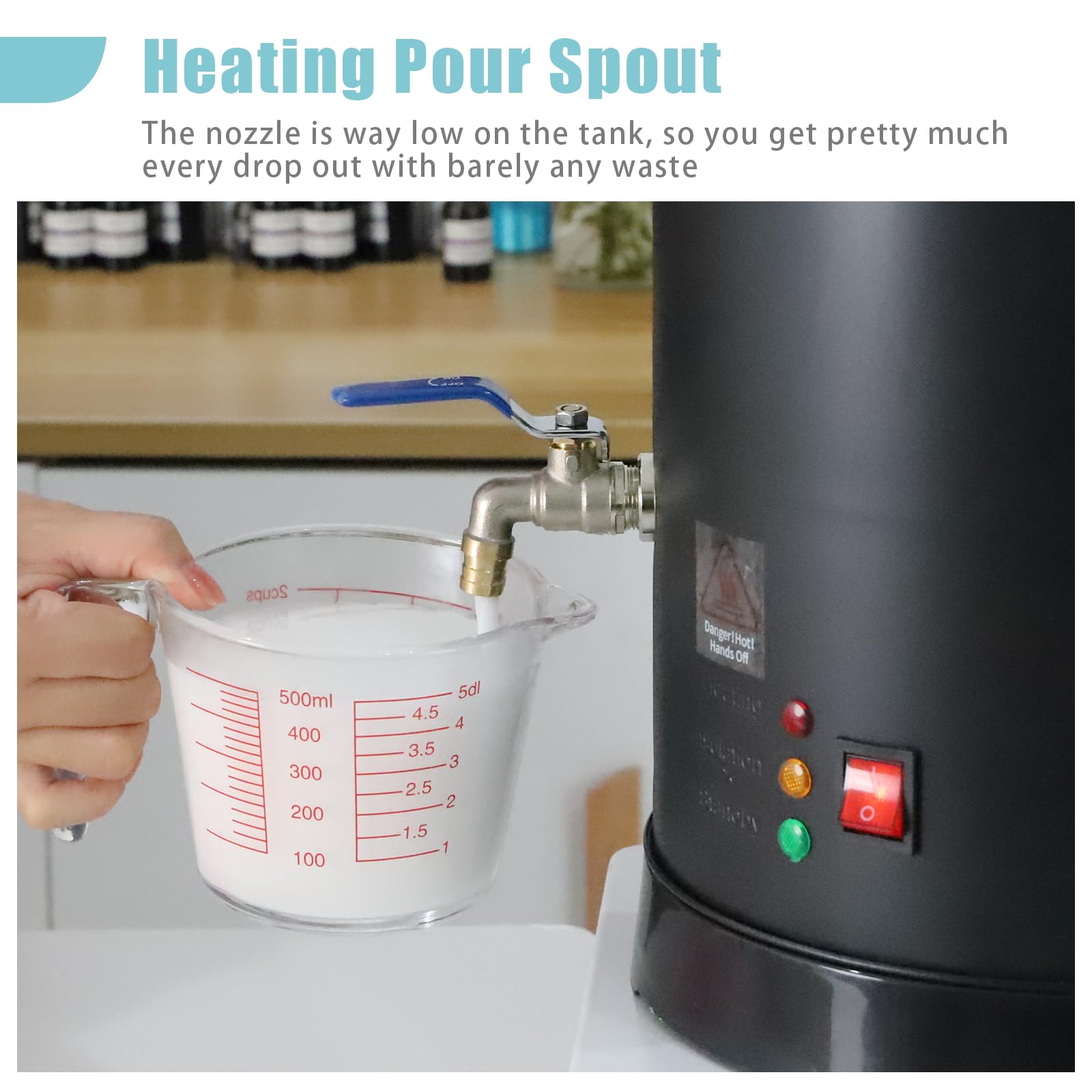 FAST MELT 24Lbs Soap Melter for Soap Making - Electric Soap Base Melting Pot Large Capacity with Heating Spout, Automatic Operation for Soap Business Easy Clean Fast Melting