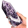 MOGEMT Large Dream Amethyst Healing Crystal Wand Point Obelisk Tower 6 Faceted Reiki Chakra Meditation Therapy 1.5-2.0 LBS