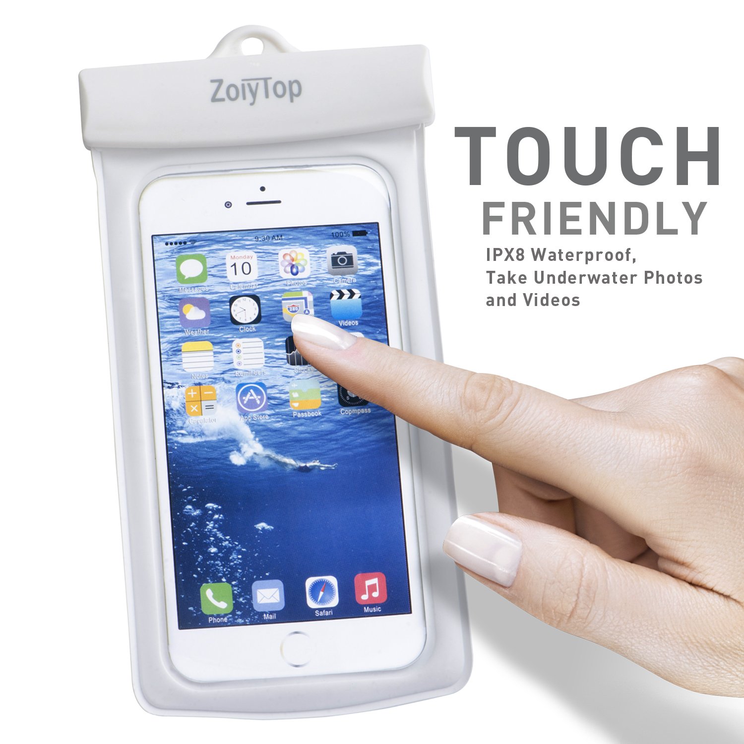 Waterproof Case,Universal best Durable Underwater Dry Bag for iPhone 7/6s/6s plus/5s/SE, Samsung Galaxy S6/S7,HTC and Other Smartphone;Waterproof Bag for Boating/Swimming/Diving (white)