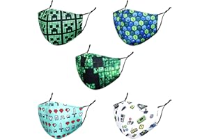 5pcs Boy Girls Face mask Washable ReusableAdjustable Ear Loops Face Protection With Filter Pocket