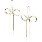 Betsey Johnson Textured Bow Drop Earrings