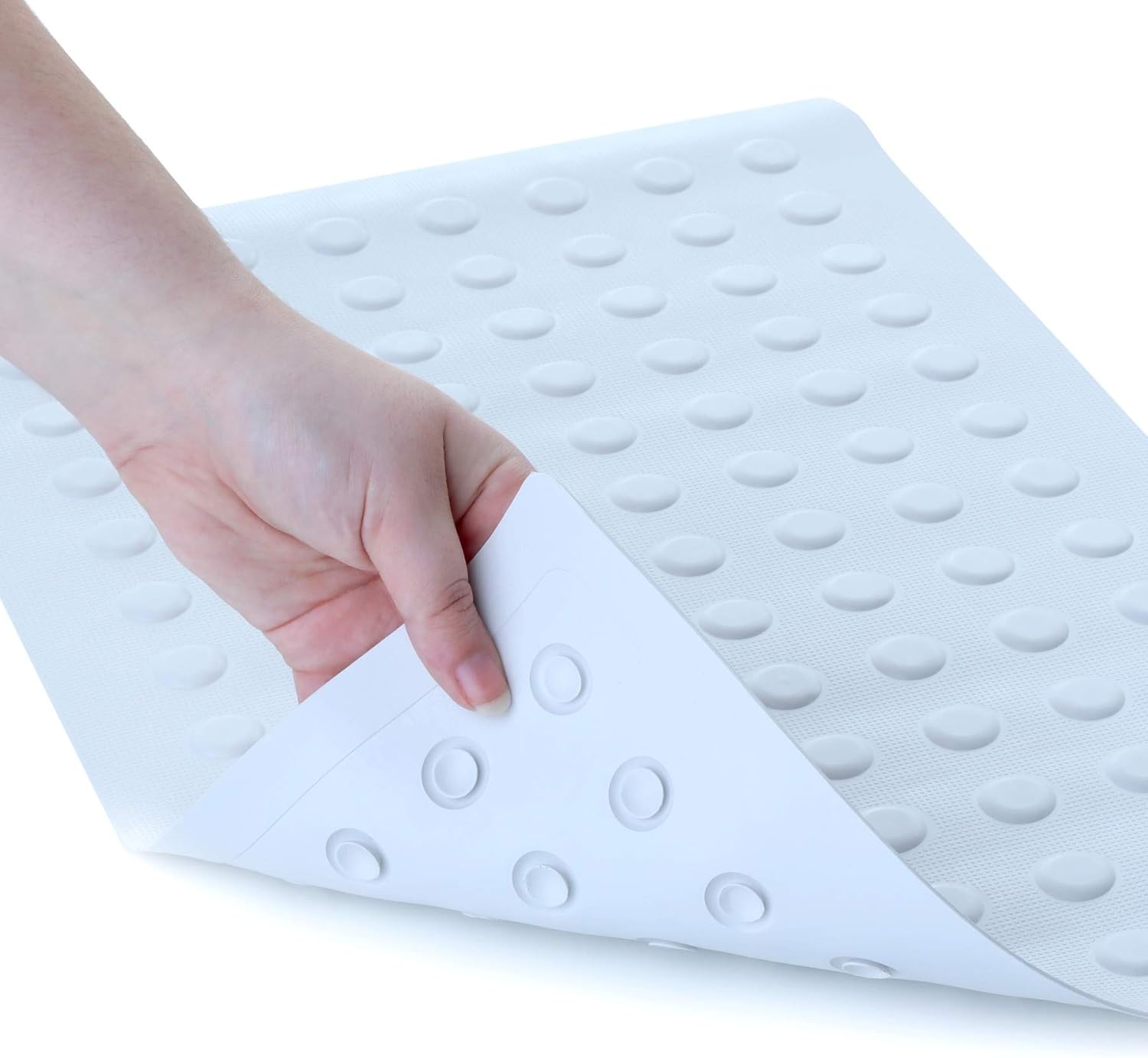 SlipX Solutions White Rubber Bath Safety Mat Provides Essential Coverage & Reliable Slip-Resistance in Tubs & Showers (14" x 22", 100+ Suction Cups, Machine Washable): Home & Kitchen