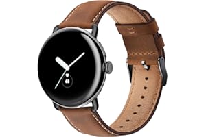 TUV PLNT Leather Bands Compatible with pixel watch 4/3 45mm for Men Women, Top Grain Genuine Leather Replacement Strap for Go