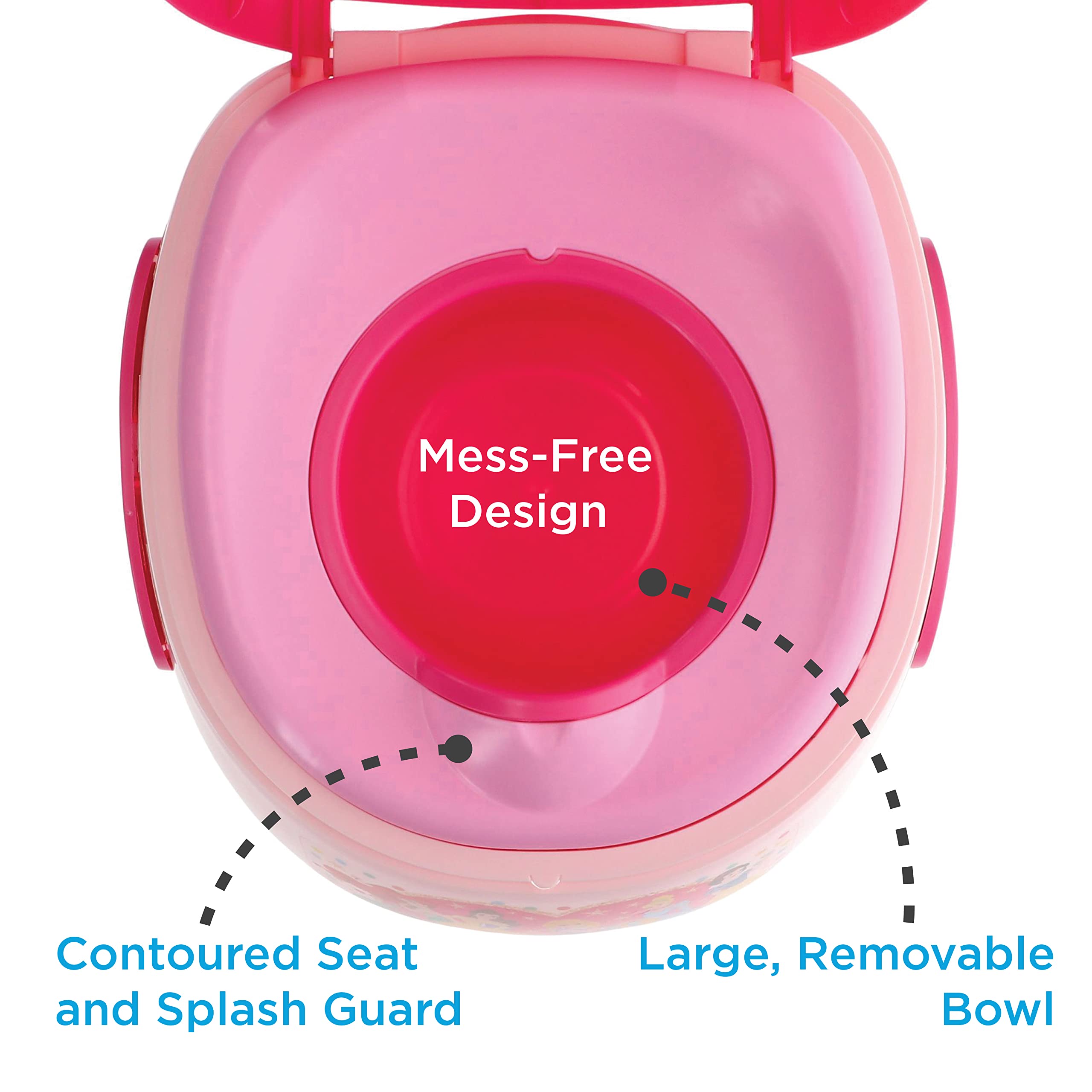 Disney Princess 3-in-1 Potty Training System for Toilet Training Kids, Multi-Stage Potty Training - Floor Potty, Detachable Potty Ring, Step Stool | Toilet Seat for Kids and Toddlers