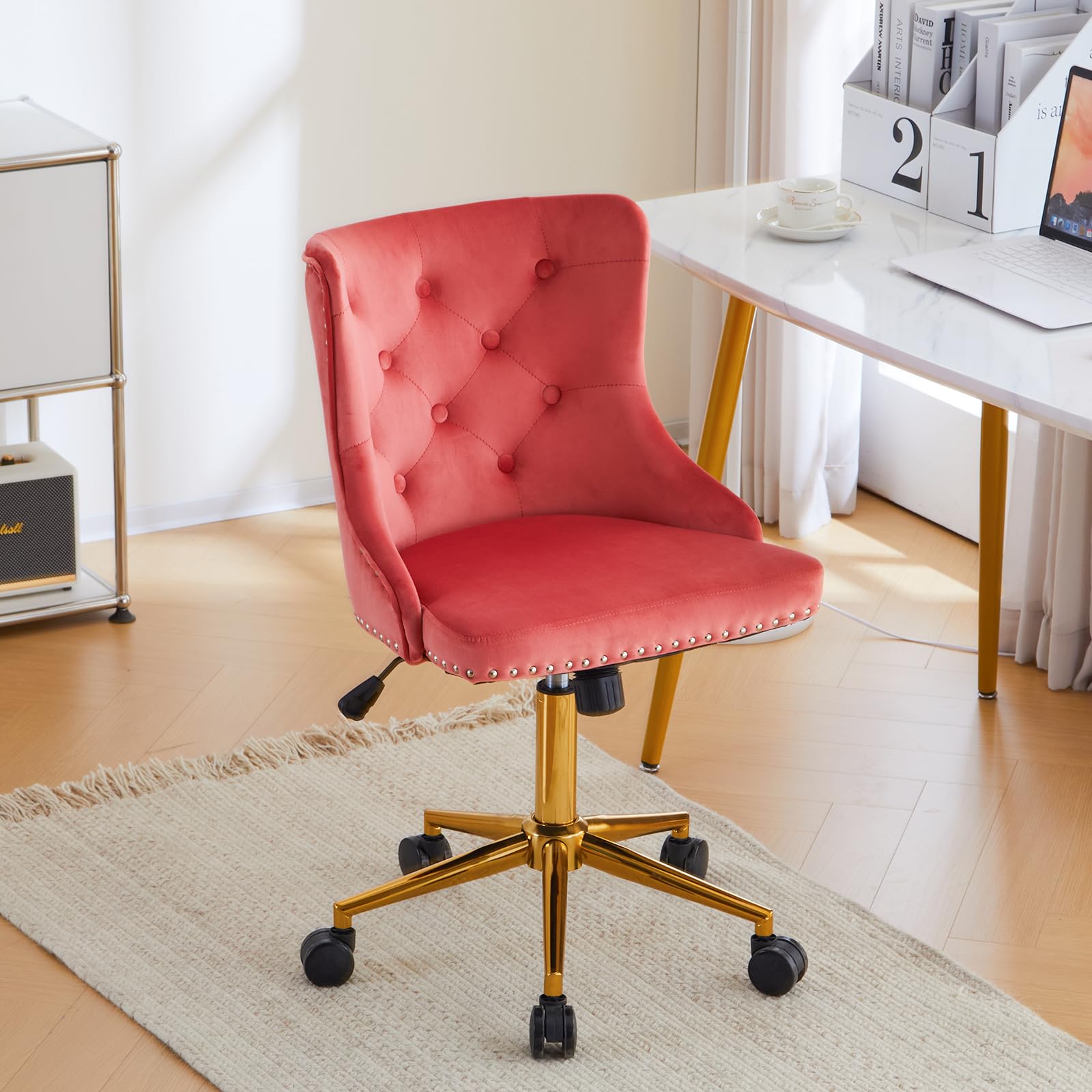 VINGLI Watermelon Red Armless Home Office Desk