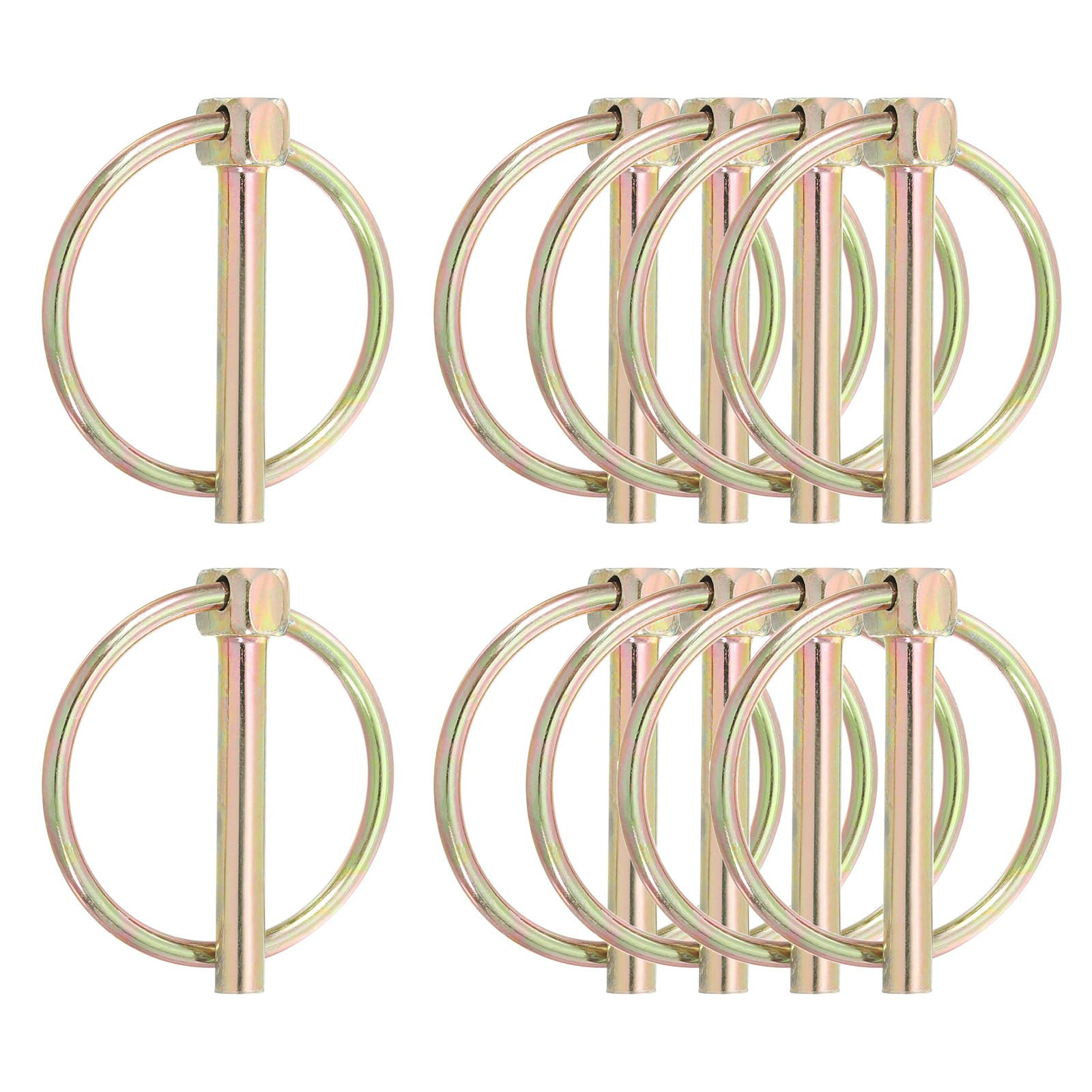 PATIKIL 11/64 x 1.26" Linch Pin, 10 Pcs Lynch Pin Assortment Kit Shaft Lock Pin Clips Hardware Pins with Ring for Farm Tractor Trailer Carriages (4.5x32mm)