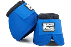Jeffers Equine No Turn Bell Boots for Horses - Blue, Medium | Shock Absorbing Hoof Protection | Secure Double Hook & Loop Closure, Perfect for Travel, Turnout, Training, & Riding - 1 Pair