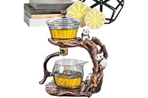 Semi Automatic Tea Set,Vintage Panda Kettle | Cute Teapot Drip Loose Tea Diffuser,for Coffee Brewing Home Kitchen Office Apar