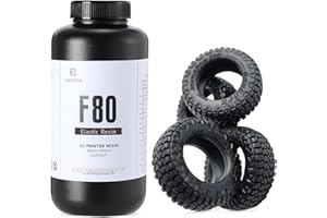 RI RESIONE RESIONE 3D Printer Resin, F80 Elastic 405nm UV-Curing Printing Liquid with High Elongation at Break High Resilience Photopolymer Resin for LCD DLP MSLA 3D Printing (Black, 1000g)