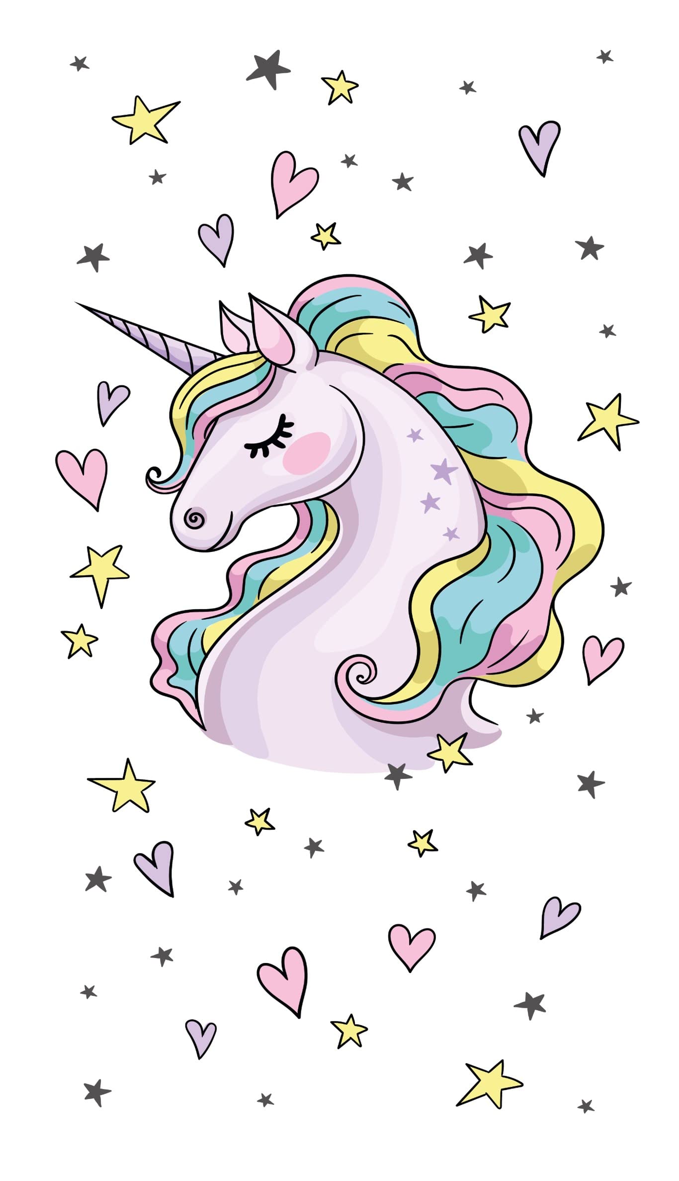 Theonoi Children's Bath Towel, Beach Towel, Shower Towel, 100% Cotton, 70 x 140 cm, Unicorn Design