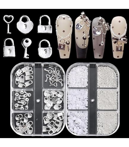 Amazon.com: Fcozpjk Love Lock and Key Nail Charms Valentines Day