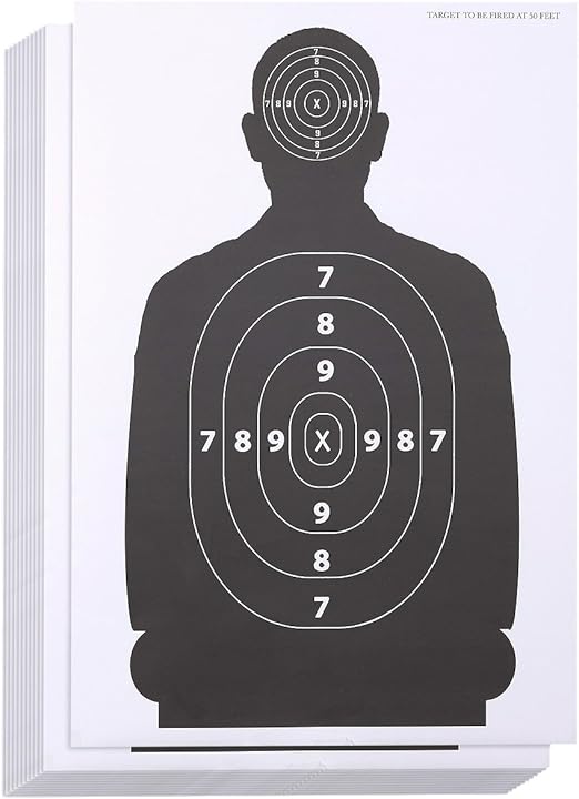 Amazon Com Juvale Shooting Range Paper Silhouette Targets For Firearms 17 X 25 In 50 Sheets Home Kitchen