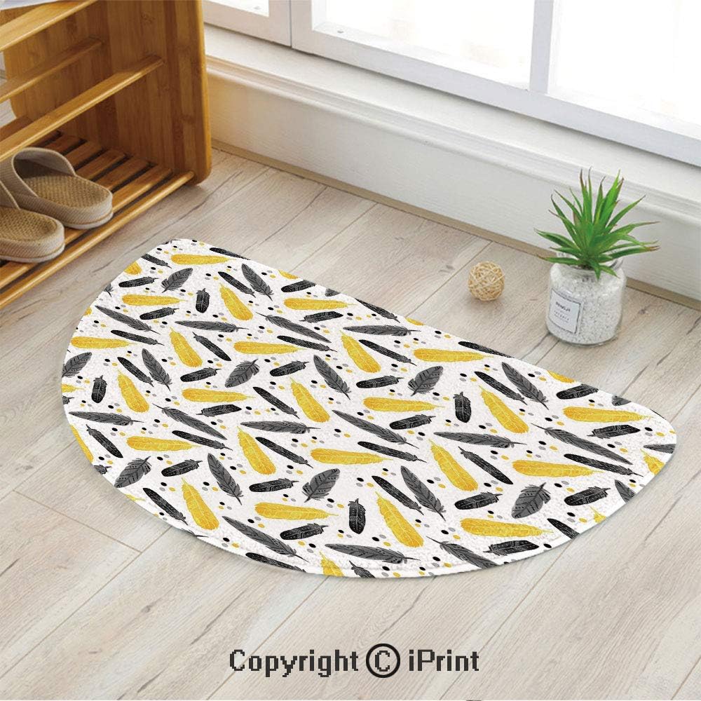 LEFEDZYLJHGO Half Moon Circle Mat Semi Circle Mat