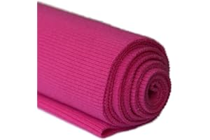 TinaKim Waist Bands Collar Sleeve Cuffs Sweatshirt Ribbing Material, Rib Knit Fabric (Rose 12, 43x8in)