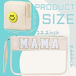BuyCard 2 Pcs Preppy Patch Clear Mama Bag, Women