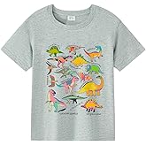 T Shirts for Boys Toddler Girls Dino Types of Dinosaurs Kids Retro Tshirt Kids Summer Tee Tops 2-7 Years