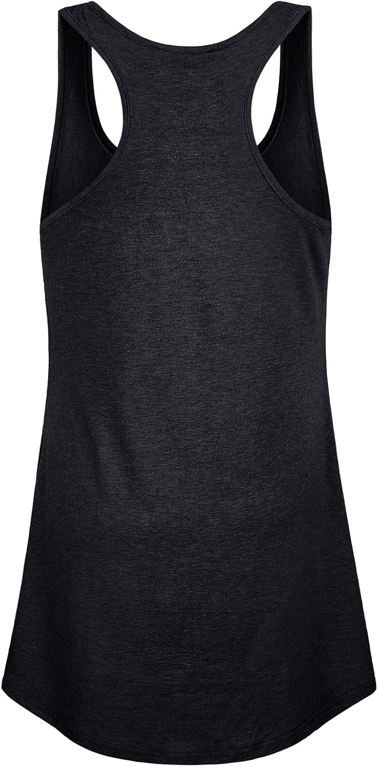 SeSe Code Women Sleeveless Scoop Neck Knotted Back Loose Fit Racerback Workout Tank Top: Clothing