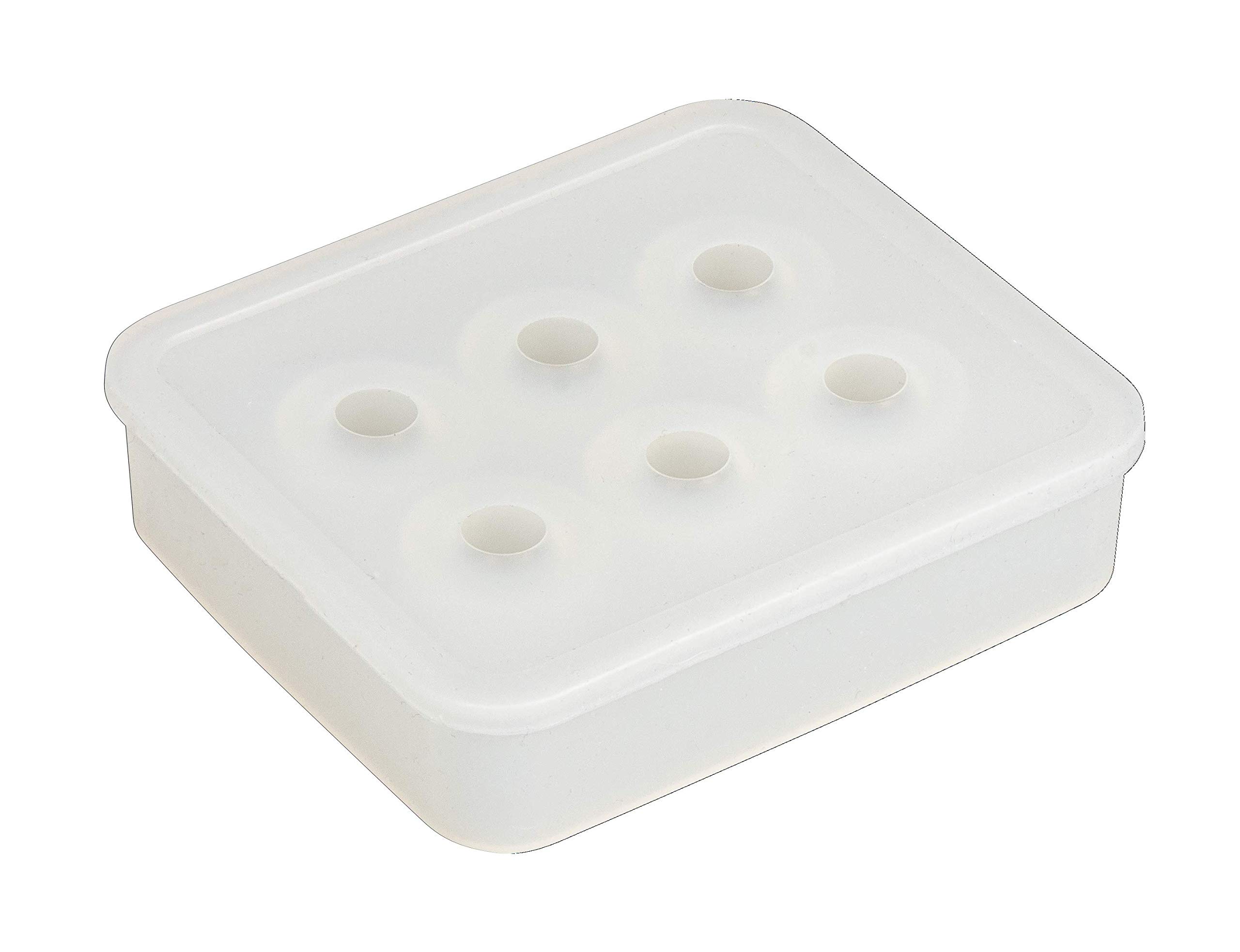 Rayher 35043000 Silicone Casting Mould for Jewellery Making, Casting Tray with 6 Round Bead Shapes for Concrete, Plaster of Paris, Resin, Wax and Soap, diameter 16 mm, White