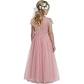 2Bunnies Girl Paisley Lace Back A-Line Straight Tutu Tulle Party Flower Girl Dress