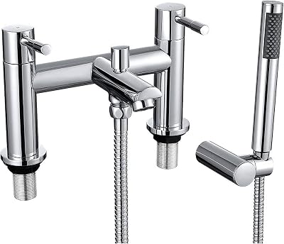 Wasserrhythm Bath Mixer Taps with Shower Attachment Chrome Brass 2 in 1