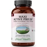 Maxi Health&reg; Probiotics 20 Billion CFU with Prebiotics (60 Capsules) | Kosher | Probiotics for Women &amp; Men | 15 Strains &middot; 20 Billion CFU | Digestive &amp; Gut Health | Vegetarian | Doctor Formulated