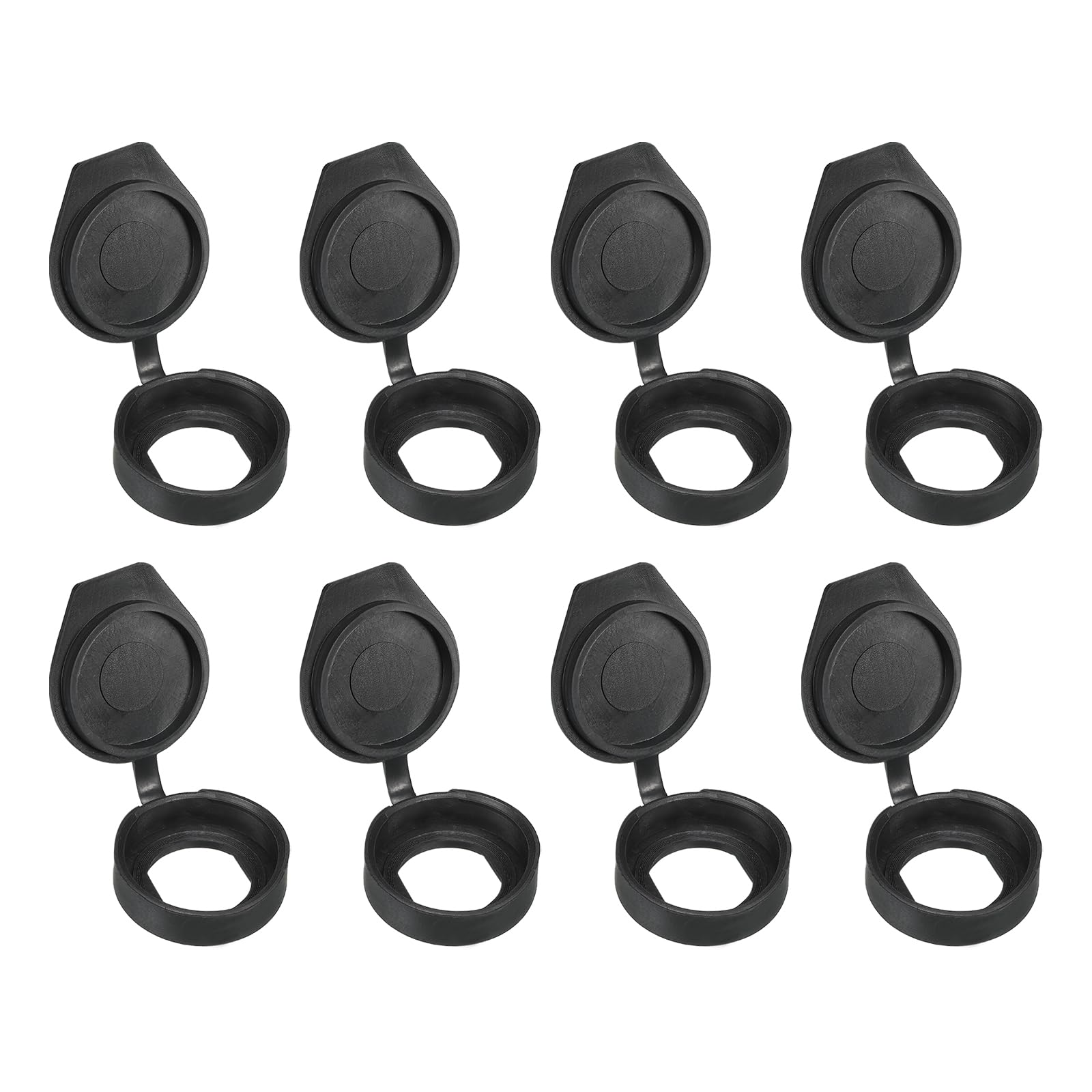 PATIKIL 22mm Door Lock Dust Cover, 8 Pack PE Plastic Waterproof Keys Panel Cam Lock Dust Cover Caps for 22mm Cam Lock, Black