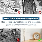 Hoiny Adhesive Cable Clips 60pcs 4 Sizes White Wire Organizer view 2