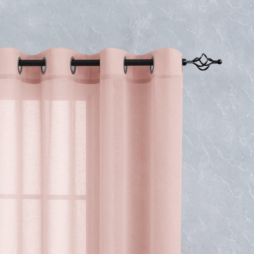 Amazon De Topick Rosa Lange Gardinen Vorhang Fur Wohnzimmer Transparent Mit Osen Osenschal Dekoschal