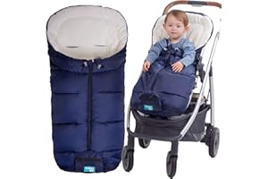 Yobee Universal Stroller Sleeping Bag, Toddler Size, Winter Outdoor Tour Waterproof Baby Bunting Bag, Center and Botton Open for Easy in & Out, Navy