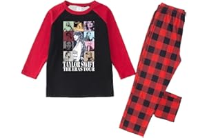 Guvpev 𝑻𝒂𝒚𝒍𝒐𝒓 𝑺𝒘𝒊𝒇𝒕 Pajamas for Kids Xmas Pjs Holiday Nightwear Sleepwear Sets Loungwear Sleepwear for Men Women