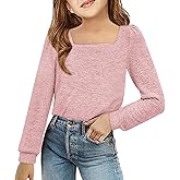 BZB Girls Long Sleeve Shirts Casual Square Neck Tunic Tops Fall Winter Clothes 5-14 Years