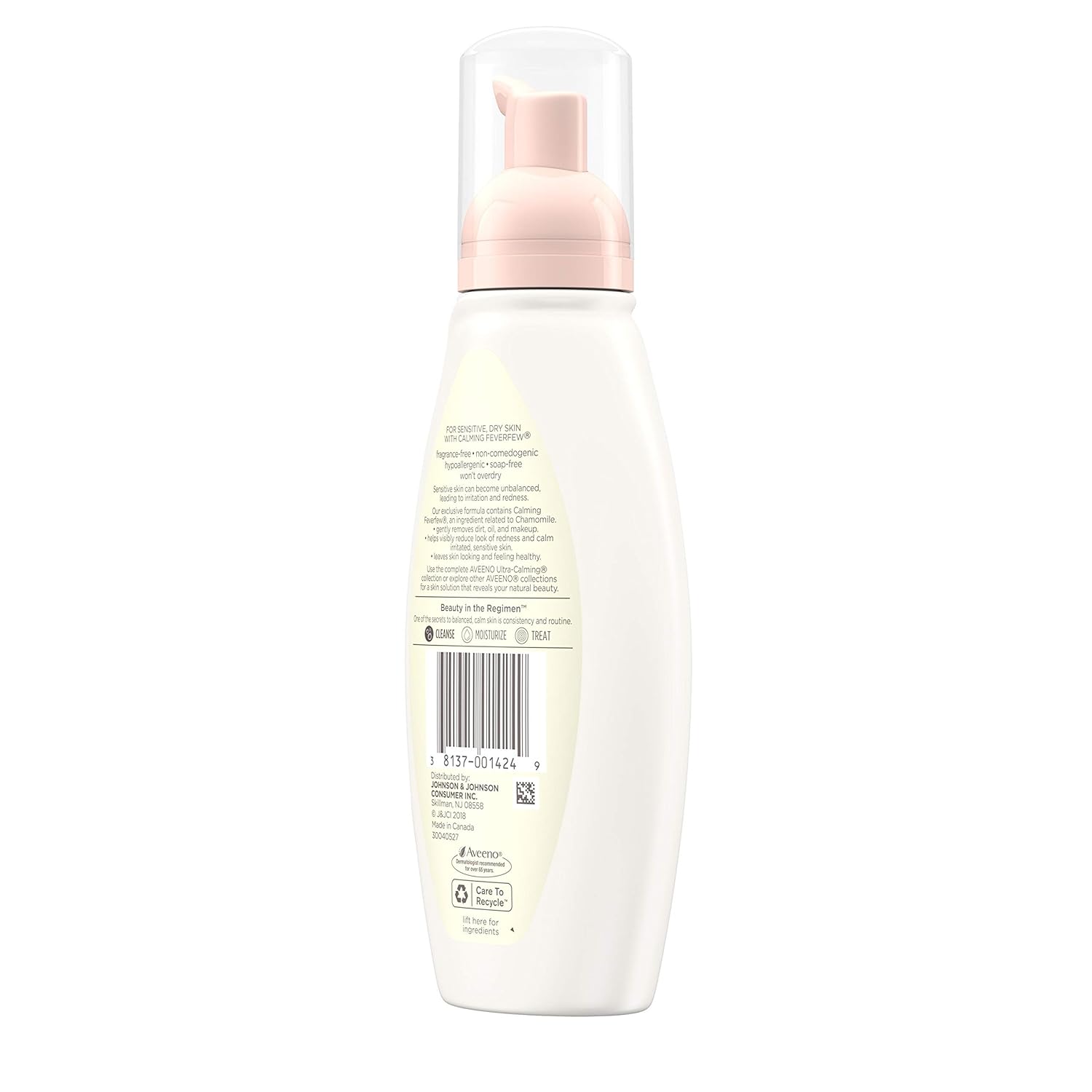 Aveeno Ultra-Calming Foaming Cleanser and Makeup Remover for Dry, Sensitive Skin, 6 fl. oz: Beauty