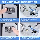 ZHEGE Key Box Wall Mounted 4 Digit Combination Lock Safe for Home Garage Office view 7