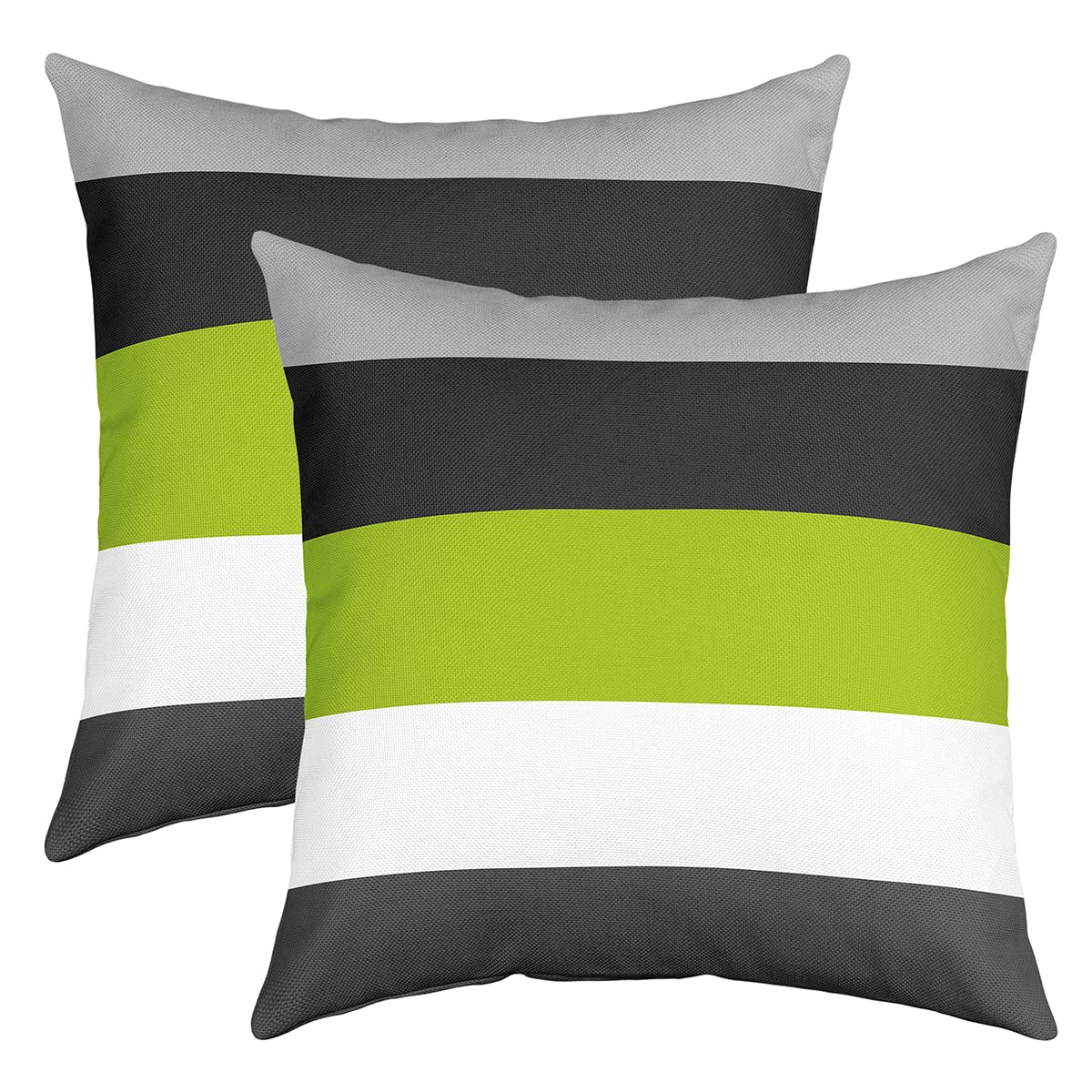 Loussiesd Set of 2 Throw Pillow Covers Geometric Rectangular Grey Green White Black Cushion Case for Home Living Room Decor Reversible Modern Abstract Art Decorative Throw Cushion Case 18x18 Inch