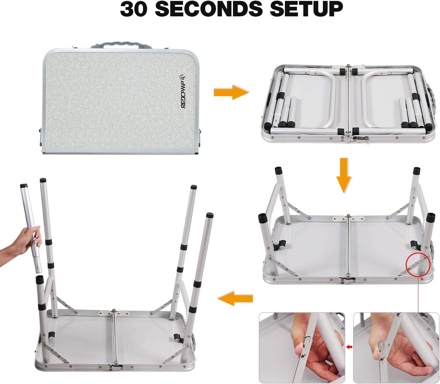 REDCAMP 2ft Folding Camping Table with 3 Adjustable Heights - Image 5