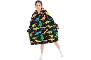 Pterygoid Wearable Blanket Hoodie for Kids,Toddler Oversized FLeece Hooded Sweatshirt with Pocket for Children Girls Boys