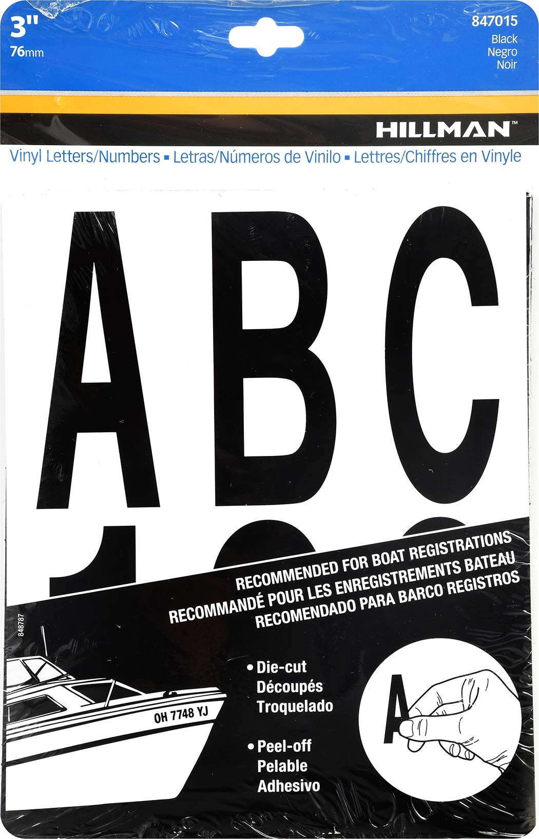 Hillman 847015 Black Die-Cut Letters/Numbers Kit, 3-Inch