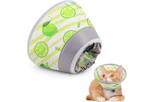 PAWFUN Cat Cone Collar Soft, Comfortable Cat Recovery Collar Pet Cone for Small Large Cats, Lightweight Elizabethan Collar for Cats Kittens After Surgery Prevent from Licking Wounds, Light Green, S