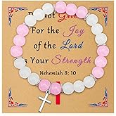 Inspirational Christian Gift for Women Bible Verses Bracelets with Gifts Cards Religious Gifts for Daughter Niece Goddaughter Friends Sisters Motivational Baptism Gift Beaded Bracelets for Women