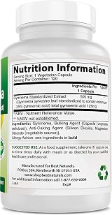 Best Naturals Gymnema Sylvestre 500 mg 120 Capsules Pure 5:1 Extract view 2