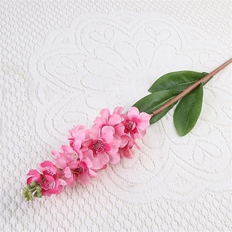 Amazon ウェディングブーケ 1個 ロット67 80 Cm造花デルフィニウムフラワーブランチの偽の葉のためのウェディング家の装飾的なヒヤシンスシルクの花 永遠の花 Color Light Fuchsia 造花 オンライン通販