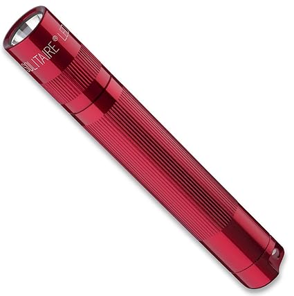 MagLite SJ3A032U Solitaire LED Taschenlampen mit Alkaline Batterie im Etui, 8 cm Länge, 1,3 cm Kopfdurchmesser, Rot