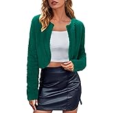 Arach&Cloz Women's Fleece Cropped Jacket Faux Fur Outerwear 2026