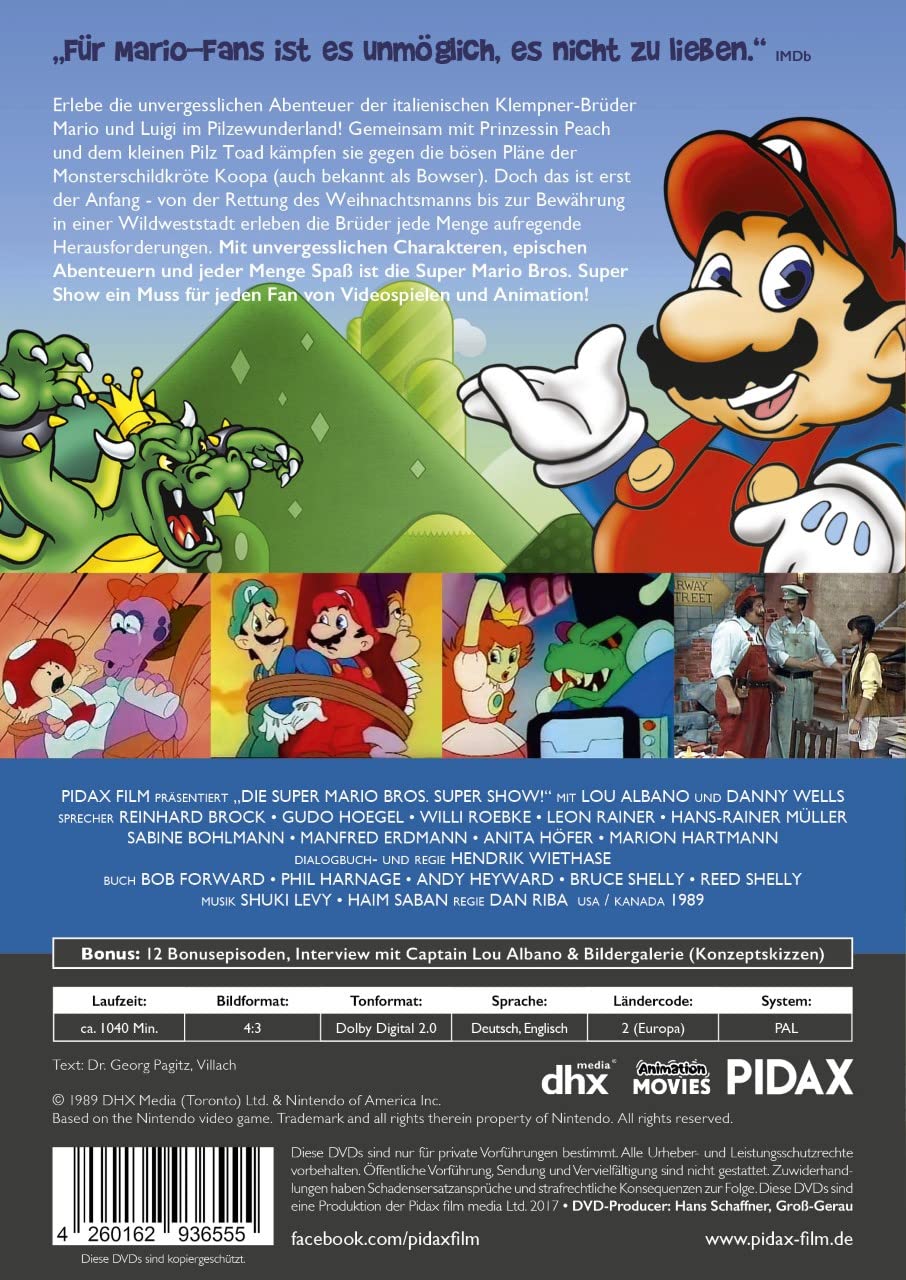 Die Super Mario Bros. Super Show! - Serien Komplettbox - Alle 52 Folgen der Animationsserie zum Videospiel - Zum Kino-Film in Sammler-Box - Mit Mario, Luigi, Bowser und Peach [8 DVDs] 2