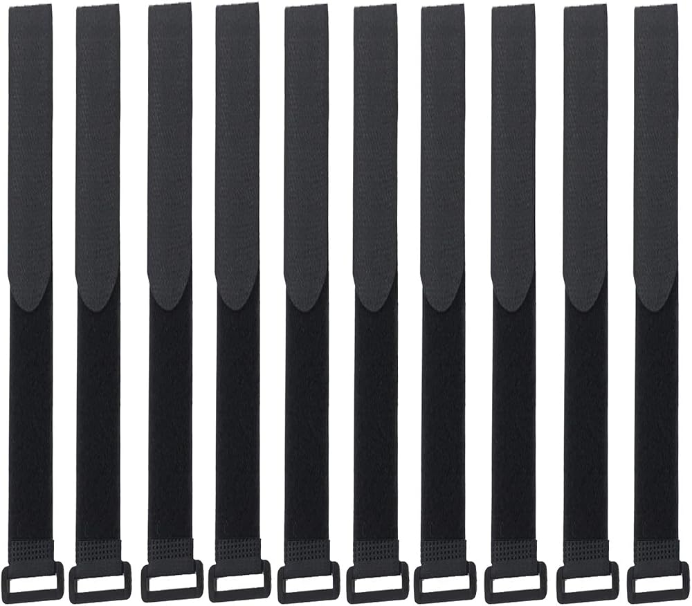 HUAYT Hook and Loop Cable Straps 1in x 31in Pack of 10 Black