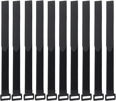 HUAYT Hook and Loop Cable Straps 1in x 31in Pack of 10 Black