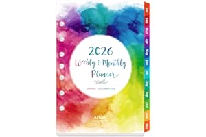 ARTFAN 2026 Planner Refills - 7-Hole Punched Planner Refills 2026, JAN 2026 - DEC 2026, 5.5" x 8.5", 5-1/2" x 8-1/2", A5 Planner Inserts, 2026 Weekly and Monthly Planner Refill with Colorful Tabs