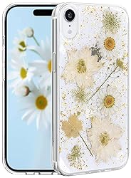 CEOKOK for iPhone XR Case Clear with Real Pressed
