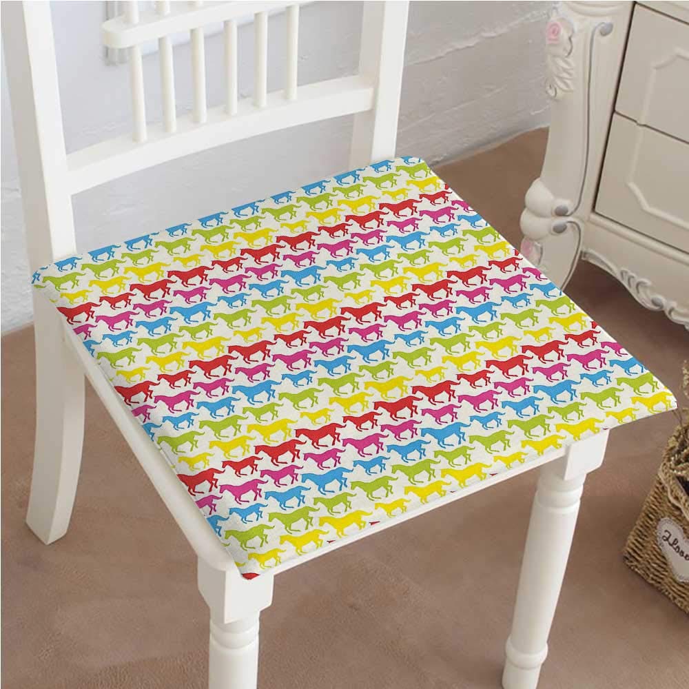 Amazon Com Mikihome Dining Chair Pad Cushion Horses Rainbow